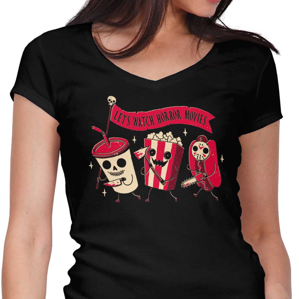 Midnight Movie Women's V-Neck - Adult & Kids T-Shirts, Sweatshirts & Hoodies apparel design preview 1