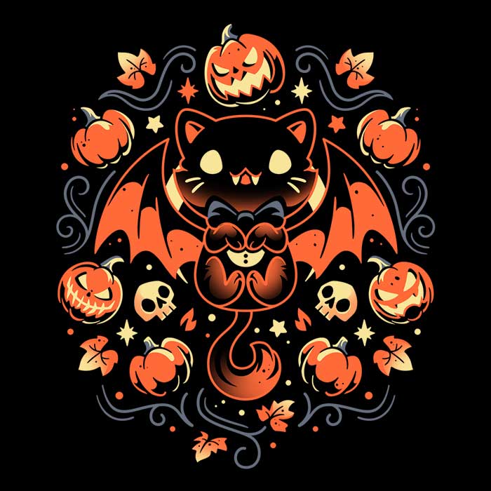 Midnight Vampire Cat Coasters - Adult & Kids T-Shirts, Sweatshirts & Hoodies apparel design preview 1