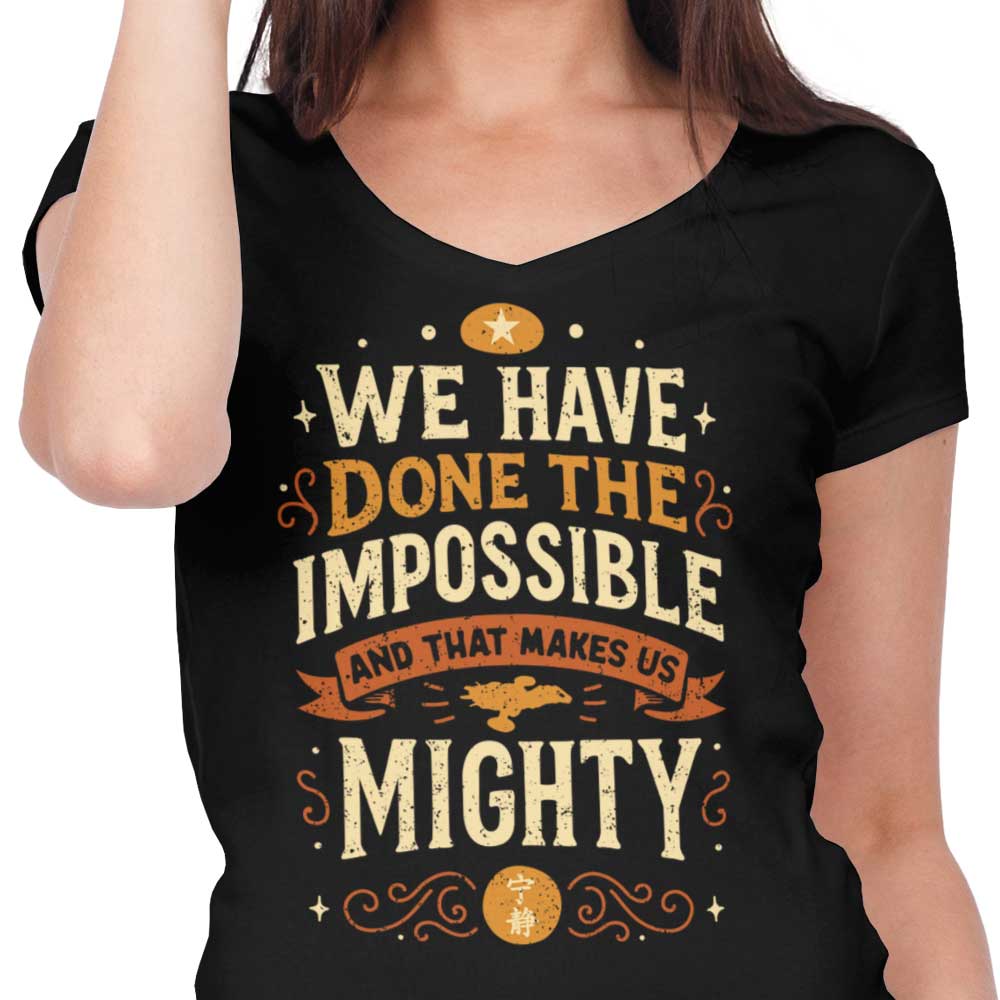 Mighty Heroes Women's V-Neck - Adult & Kids T-Shirts, Sweatshirts & Hoodies apparel design preview 2