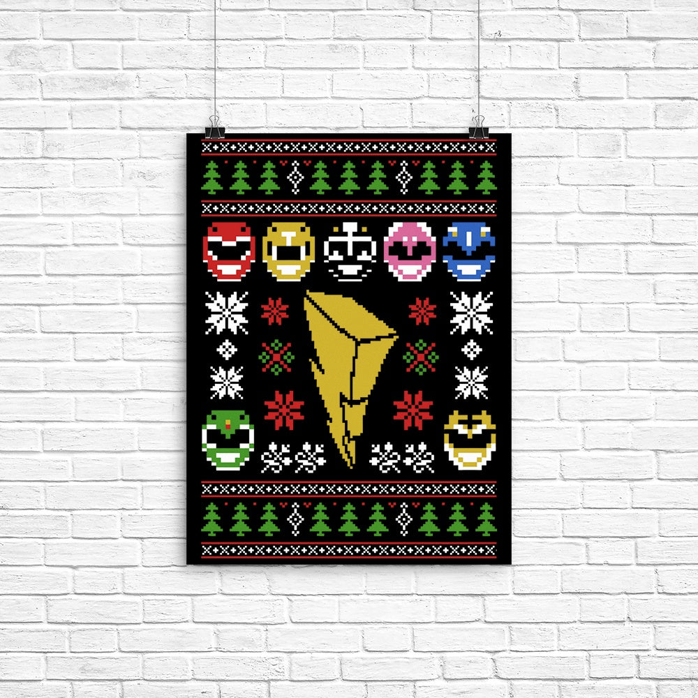 Mighty Morphin' Sweater Poster - Adult & Kids T-Shirts, Sweatshirts & Hoodies apparel design preview 1