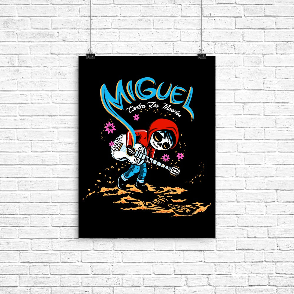 Miguel vs. the Dead (Alt) Poster - Adult & Kids T-Shirts, Sweatshirts & Hoodies apparel design preview 1