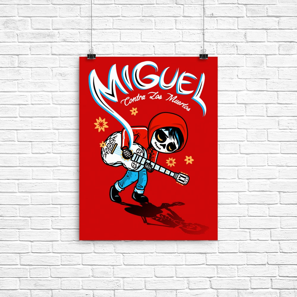Miguel vs. the Dead Poster - Adult & Kids T-Shirts, Sweatshirts & Hoodies apparel design preview 1