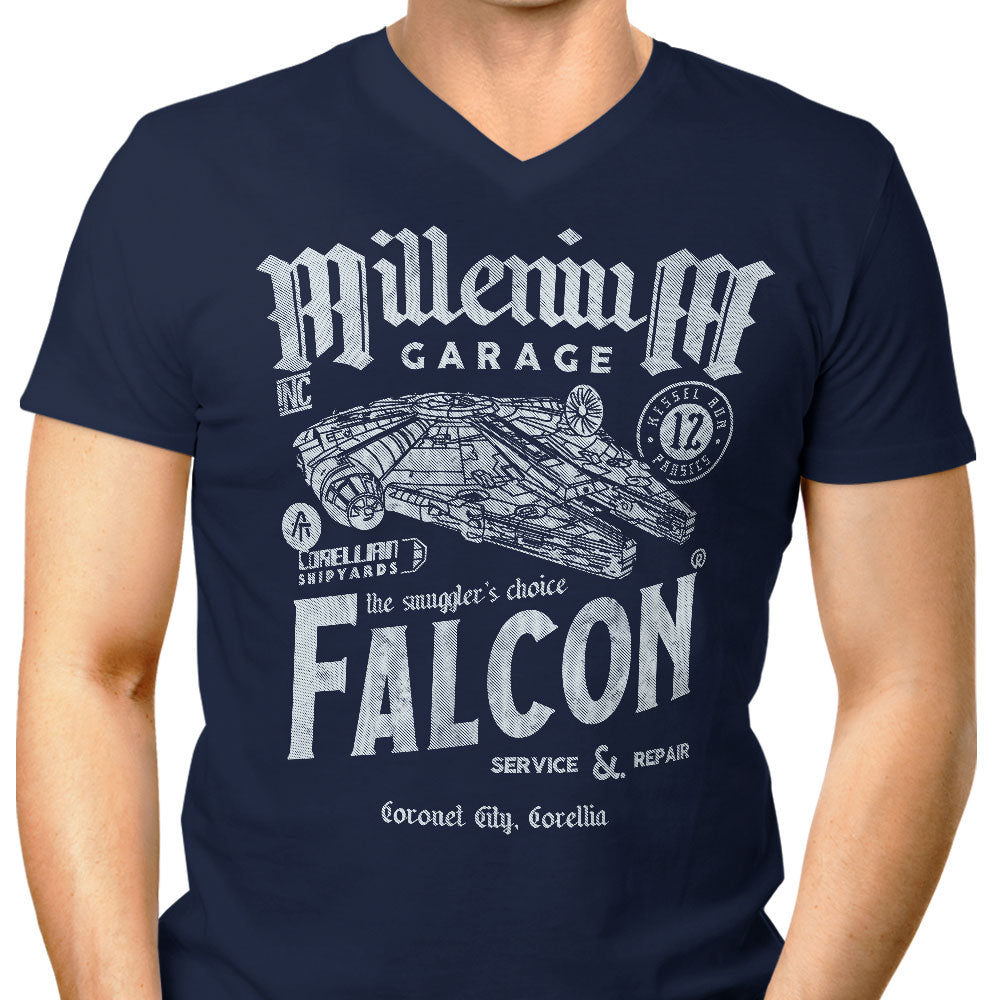 Millenium Garage Men's V-Neck - Adult & Kids T-Shirts, Sweatshirts & Hoodies apparel design preview 1