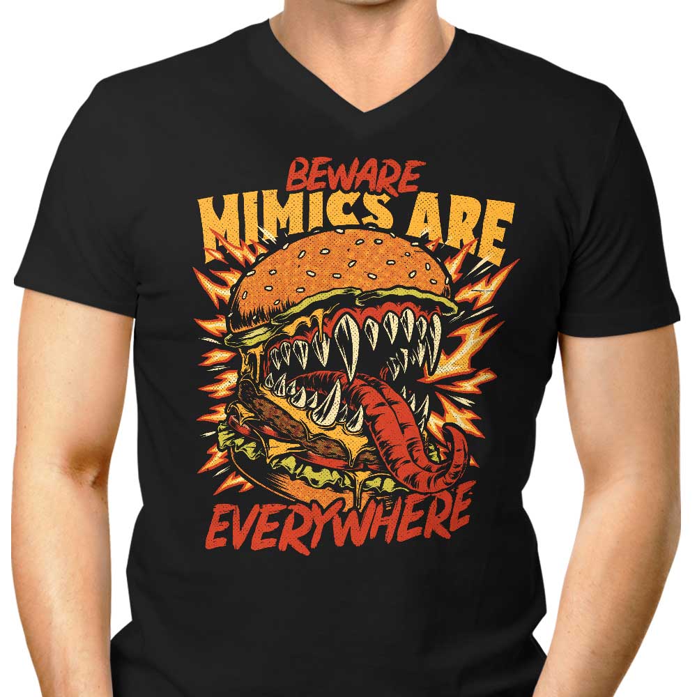 Mimics are Everywhere Men's V-Neck - Adult & Kids T-Shirts, Sweatshirts & Hoodies apparel design preview 1