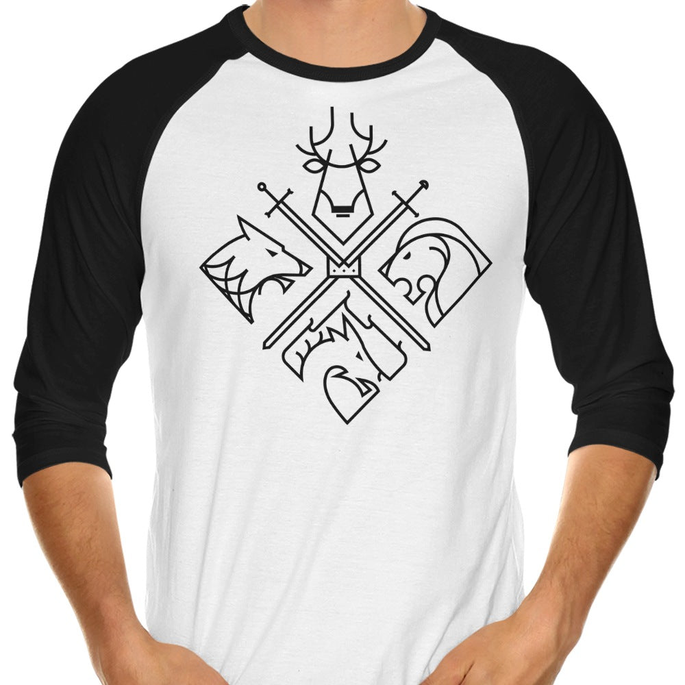 Minimal Thrones (Alt) 3/4 Sleeve Raglan - Adult & Kids T-Shirts, Sweatshirts & Hoodies apparel design preview 1
