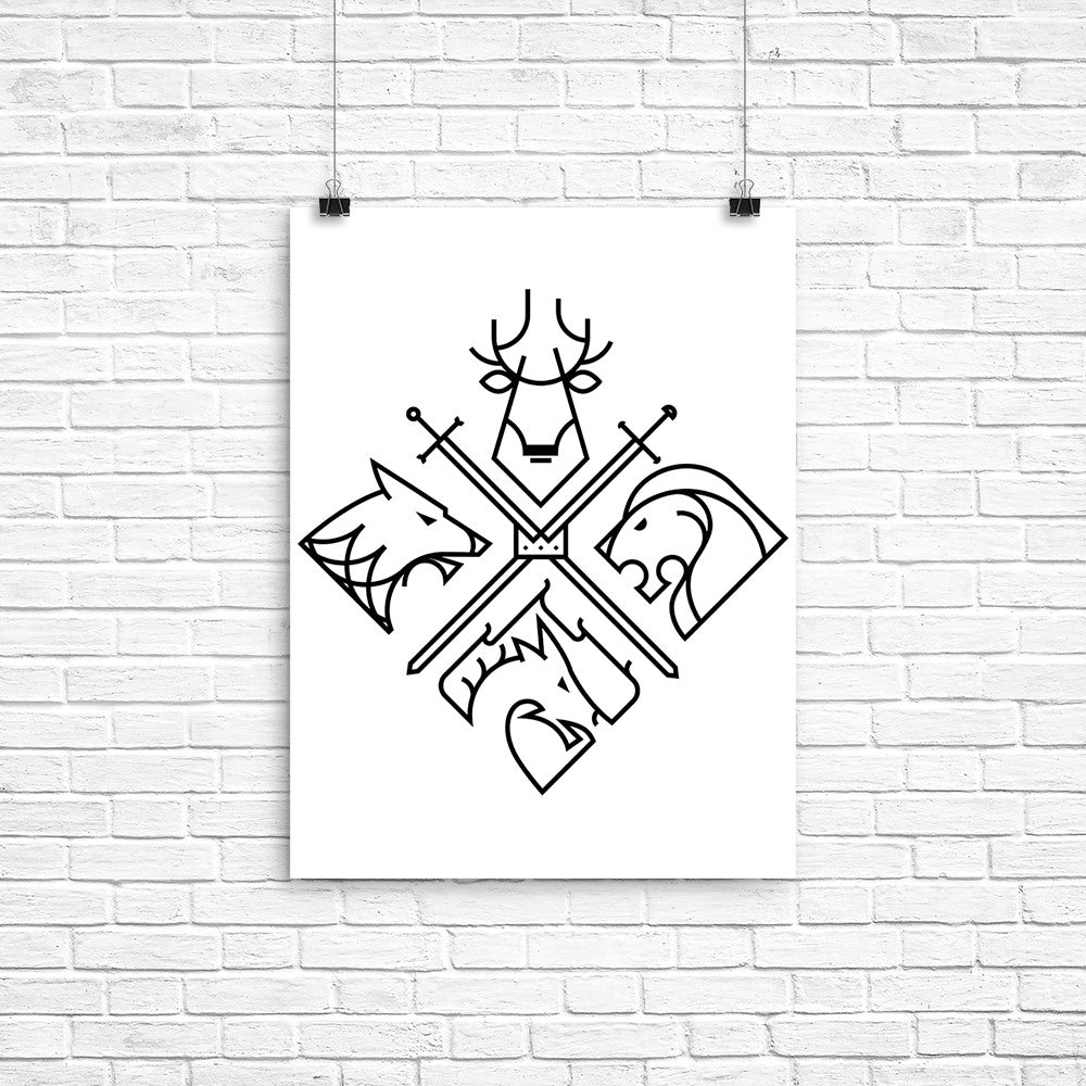 Minimal Thrones (Alt) Poster - Adult & Kids T-Shirts, Sweatshirts & Hoodies apparel design preview 1
