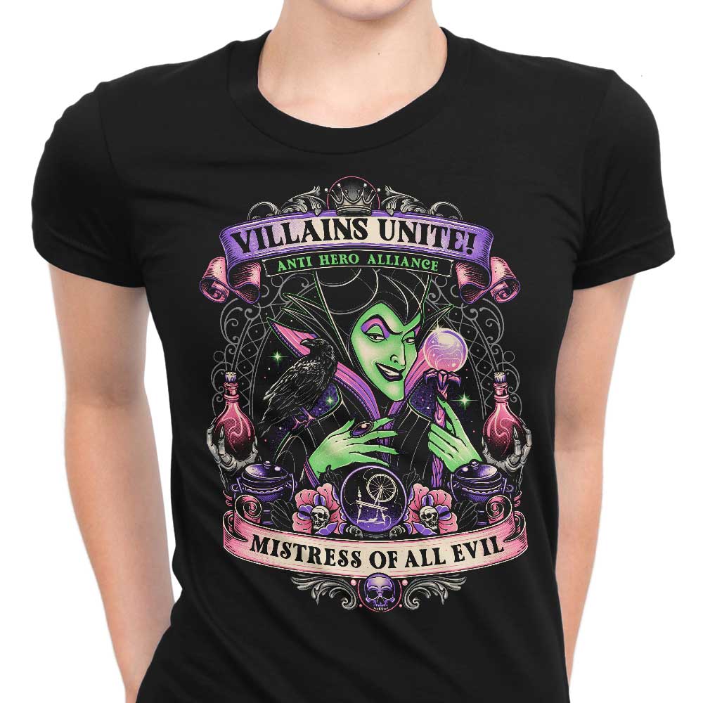Mistress of All Evil Women's Apparel - Adult & Kids T-Shirts, Sweatshirts & Hoodies apparel design preview 1