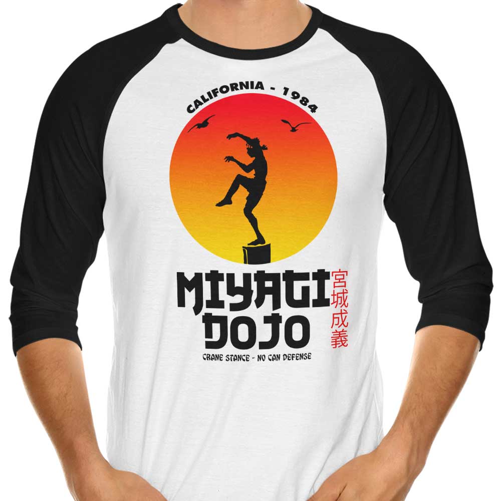 Miyagi Dojo 3/4 Sleeve Raglan - Adult & Kids T-Shirts, Sweatshirts & Hoodies apparel design preview 1