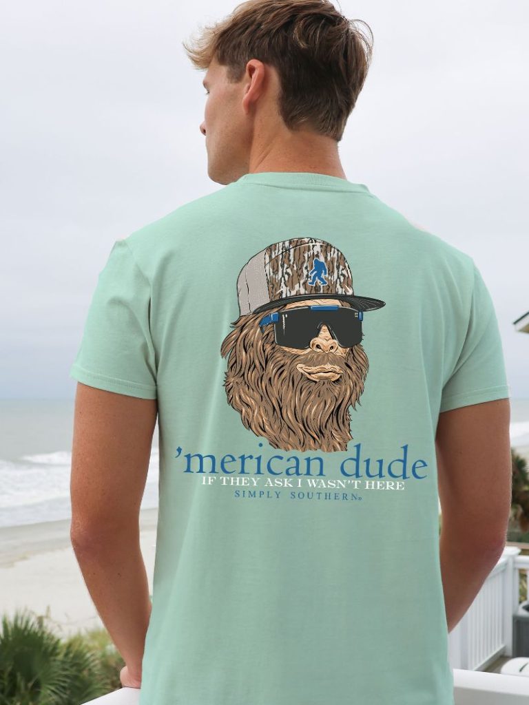Simply Southern Merican Dude Sasquatch - Adult & Kids T-Shirts, Sweatshirts & Hoodies apparel design preview 1