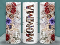 Momma Flowers 20 oz Skinny Tumbler Cup With Straw - Adult & Kids T-Shirts, Sweatshirts & Hoodies apparel design preview 1