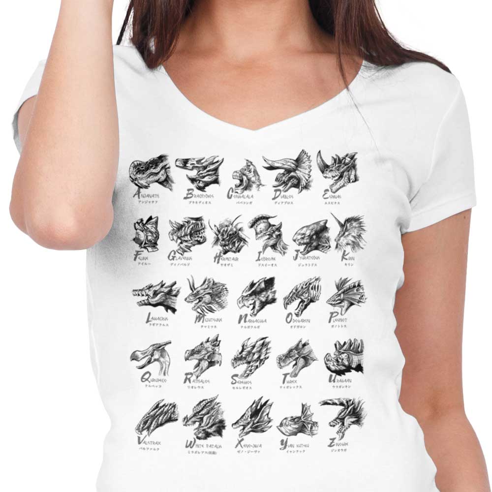 Monsterpedia Women's V-Neck - Adult & Kids T-Shirts, Sweatshirts & Hoodies apparel design preview 2