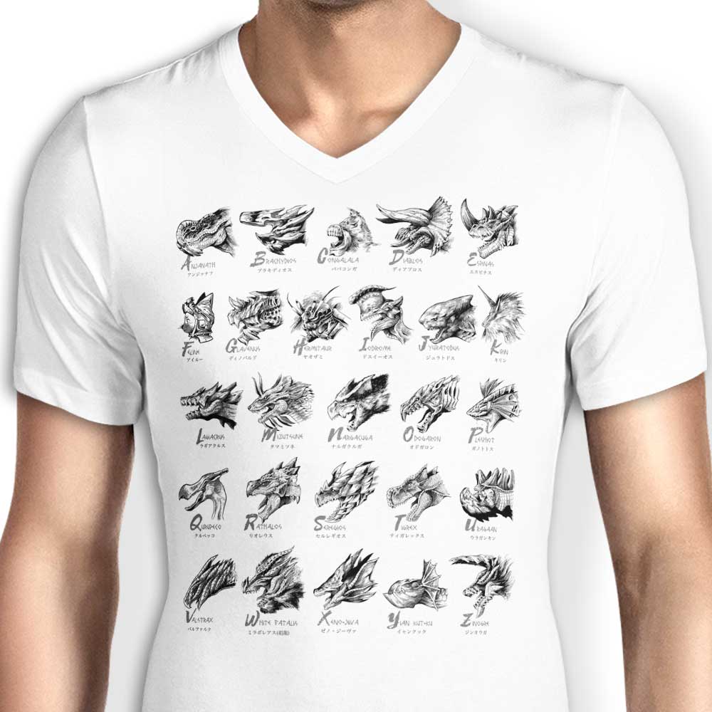 Monsterpedia Men's V-Neck - Adult & Kids T-Shirts, Sweatshirts & Hoodies apparel design preview 2
