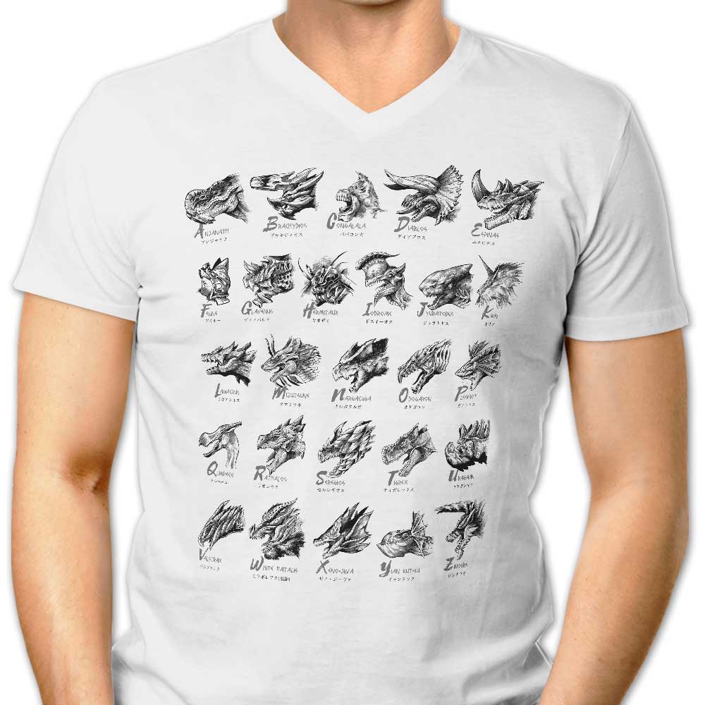 Monsterpedia Men's V-Neck - Adult & Kids T-Shirts, Sweatshirts & Hoodies apparel design preview 1