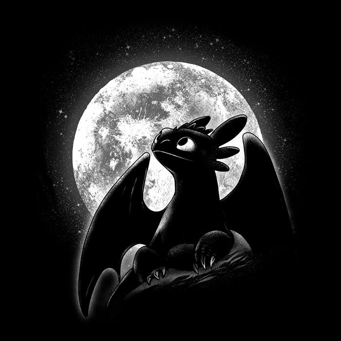 Moonlit Dragon - Adult & Kids T-Shirts, Sweatshirts & Hoodies apparel design preview 2