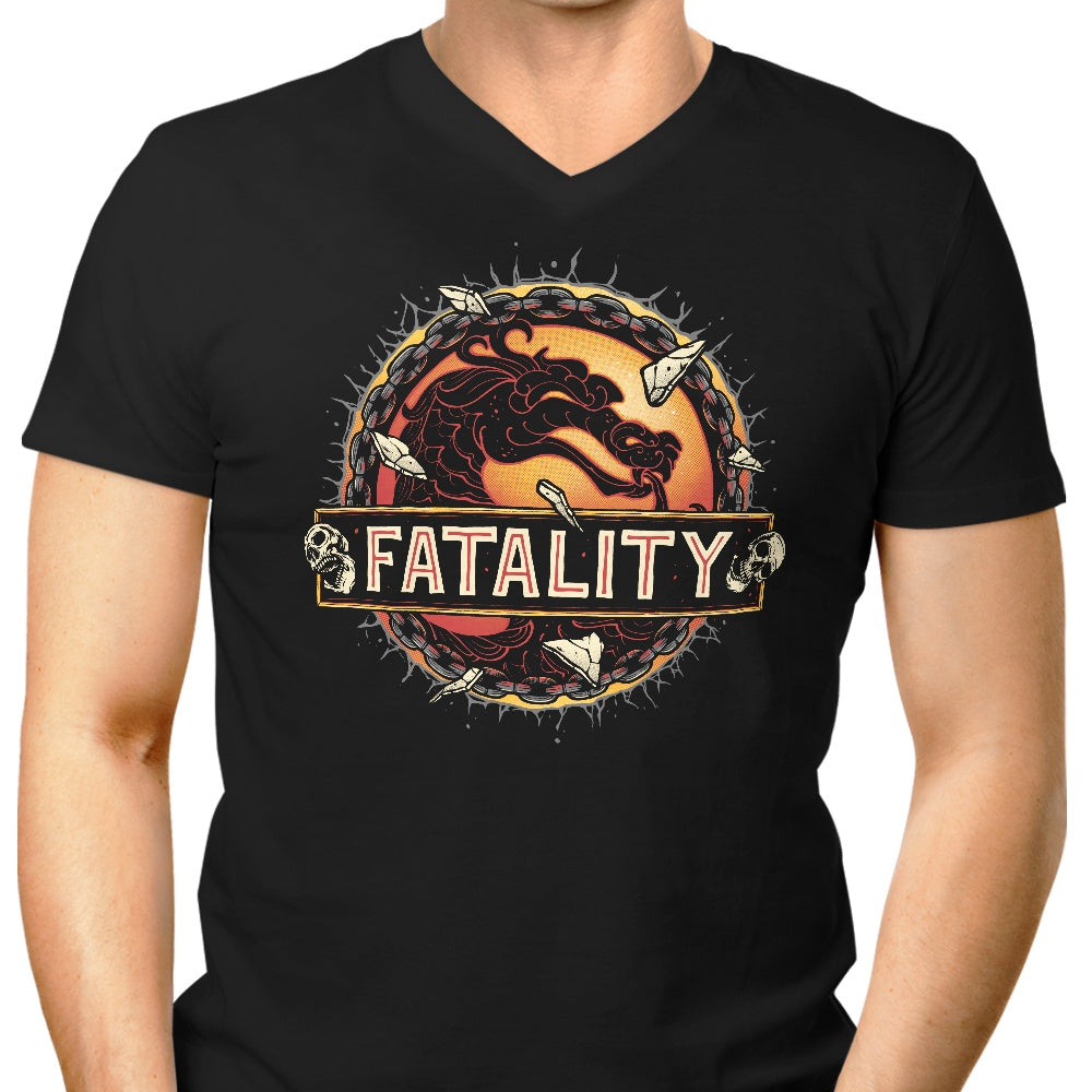 Mortal Fatality Men's V-Neck - Adult & Kids T-Shirts, Sweatshirts & Hoodies apparel design preview 1