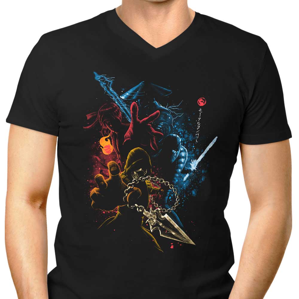 Mortal Fighters Men's V-Neck - Adult & Kids T-Shirts, Sweatshirts & Hoodies apparel design preview 1