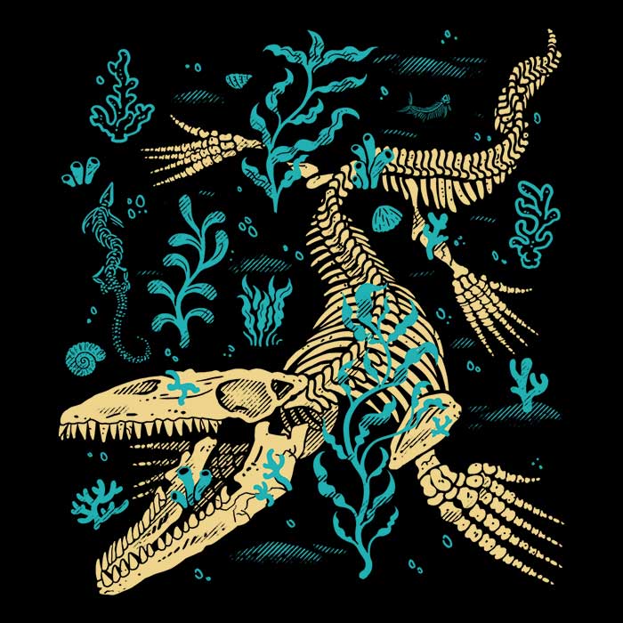 Mosasaurus Fossils - Adult & Kids T-Shirts, Sweatshirts & Hoodies apparel design preview 2