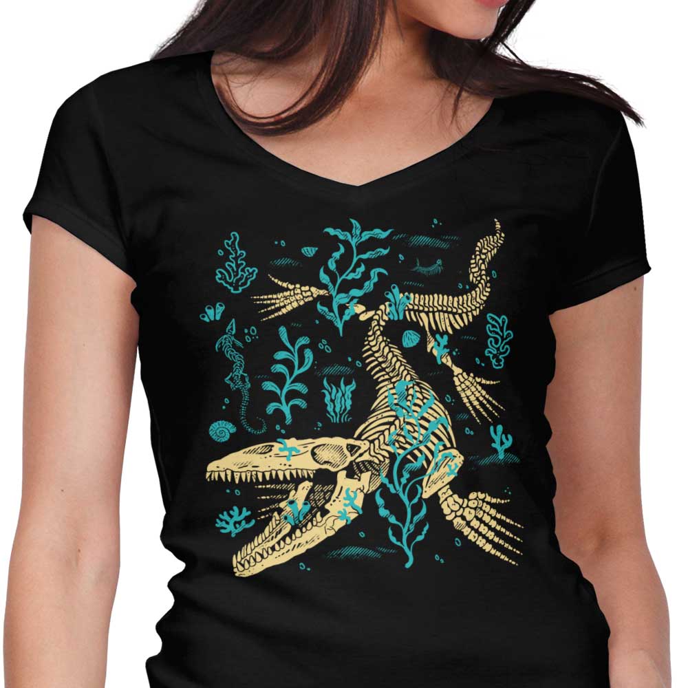 Mosasaurus Fossils Women's V-Neck - Adult & Kids T-Shirts, Sweatshirts & Hoodies apparel design preview 1