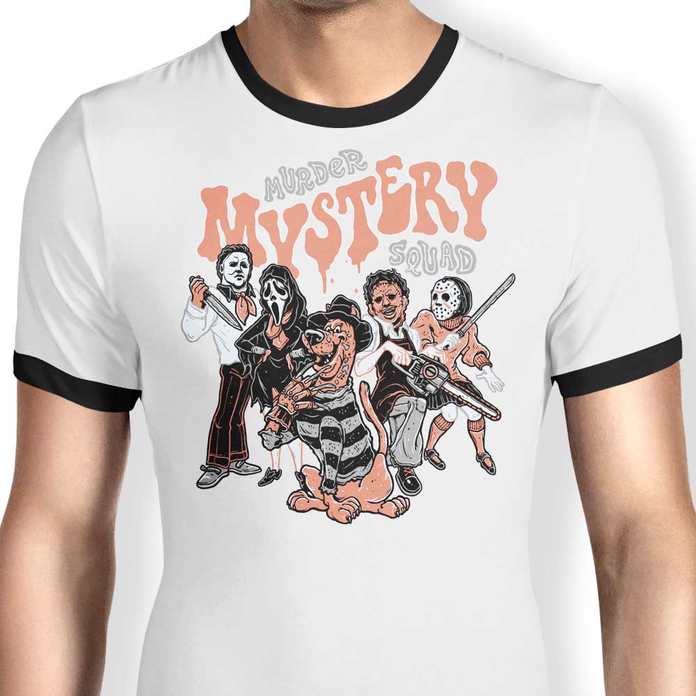 Murder Mystery Squad Ringer - Adult & Kids T-Shirts, Sweatshirts & Hoodies apparel design preview 1