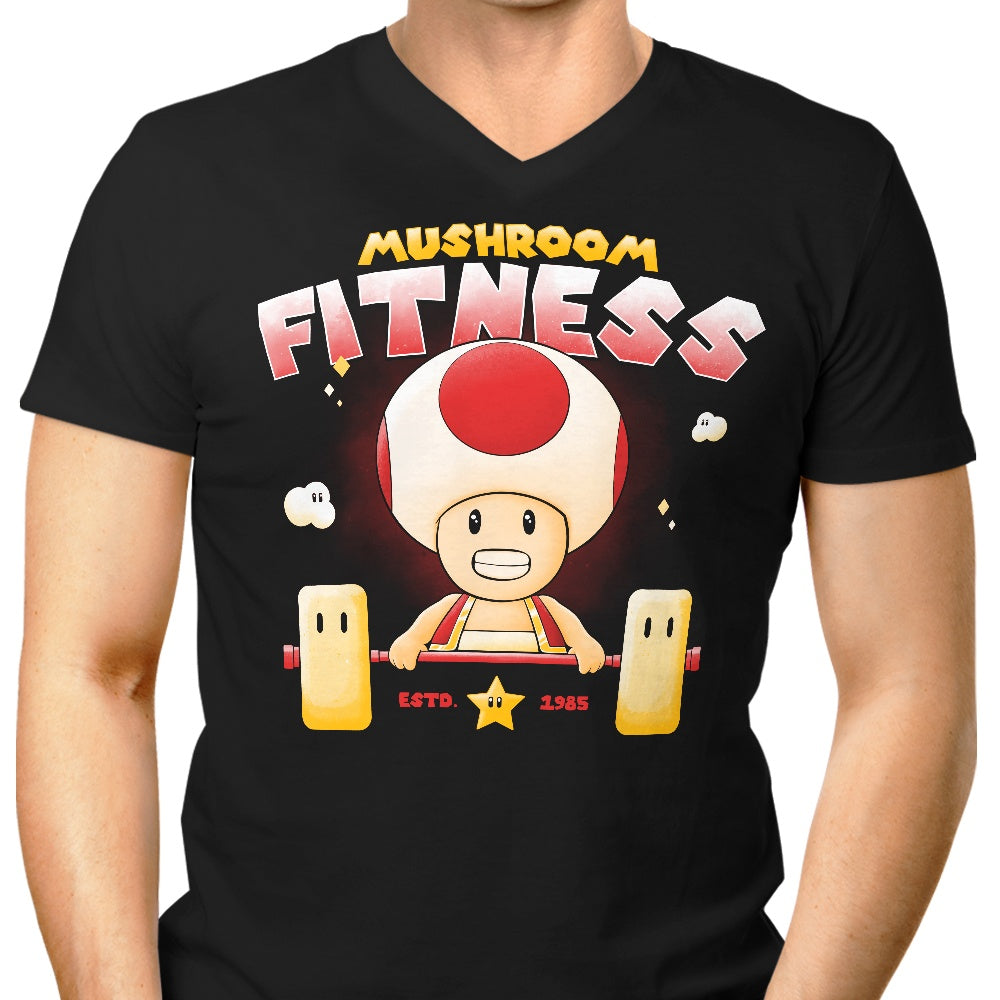 Mushroom Fitness Men's V-Neck - Adult & Kids T-Shirts, Sweatshirts & Hoodies apparel design preview 1