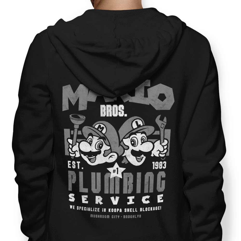 Mushroom Kingdom Plumbing Service - Adult & Kids T-Shirts, Sweatshirts & Hoodies apparel design preview 1