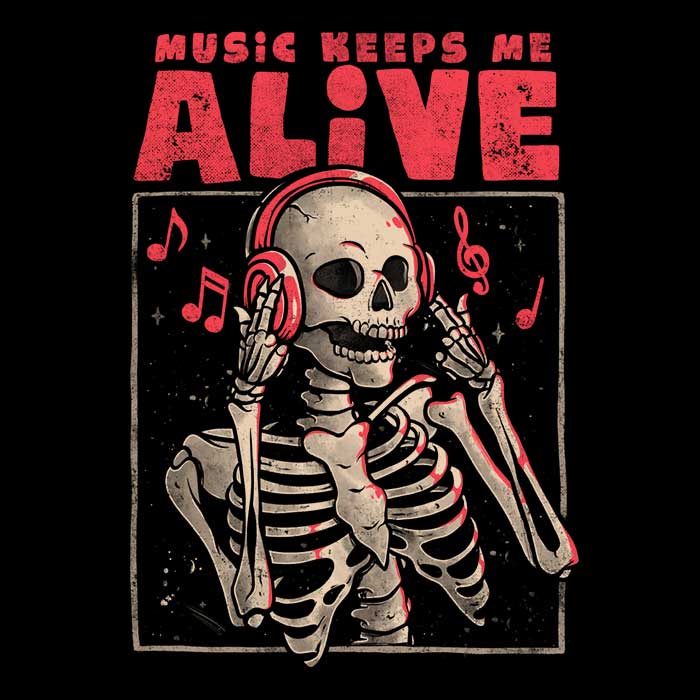 Music Keeps Me Alive Men's Apparel - Adult & Kids T-Shirts, Sweatshirts & Hoodies apparel design preview 2