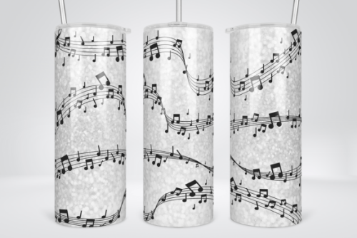 Music Notes 20 oz Skinny Tumbler Cup With Straw - Adult & Kids T-Shirts, Sweatshirts & Hoodies apparel design preview 1