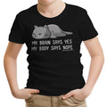 My Body Says Nope Youth Apparel - Adult & Kids T-Shirts, Sweatshirts & Hoodies apparel design preview 1
