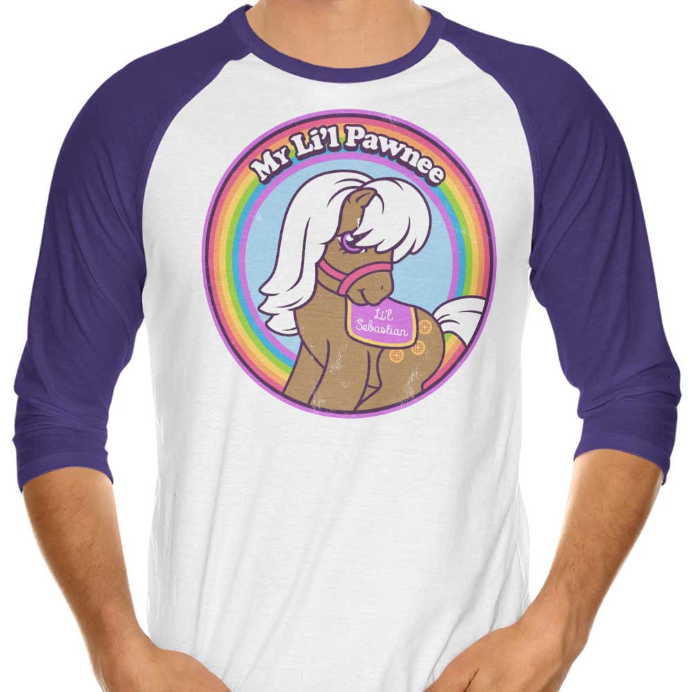 My Lil Pawnee 3/4 Sleeve Raglan - Adult & Kids T-Shirts, Sweatshirts & Hoodies apparel design preview 1