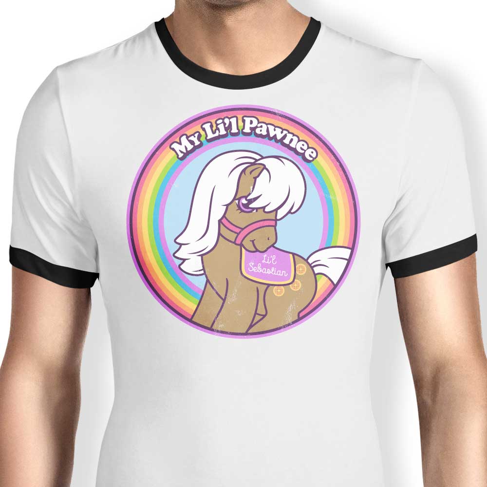 My Lil Pawnee Ringer - Adult & Kids T-Shirts, Sweatshirts & Hoodies apparel design preview 1