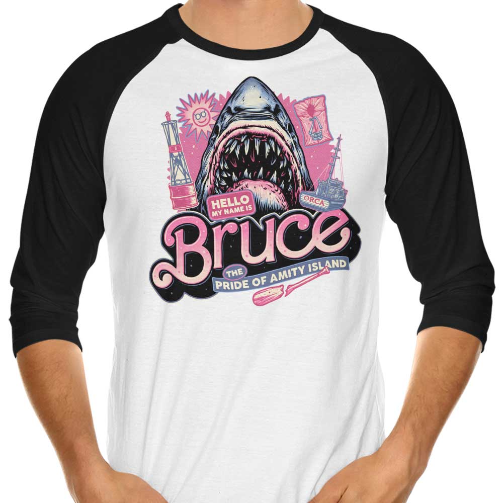 My Name is Bruce 3/4 Sleeve Raglan - Adult & Kids T-Shirts, Sweatshirts & Hoodies apparel design preview 1