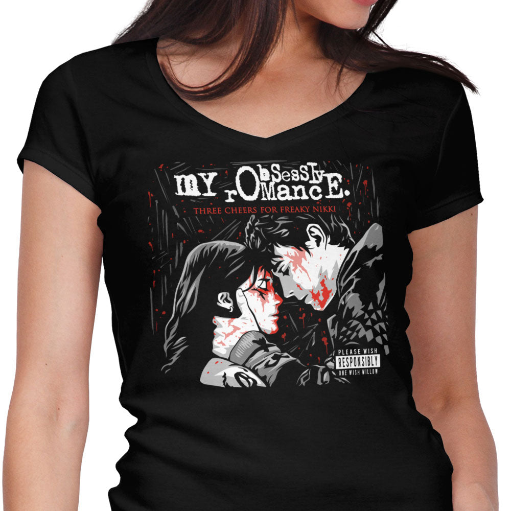 My Obsessive Romance Women's V-Neck - Adult & Kids T-Shirts, Sweatshirts & Hoodies apparel design preview 1
