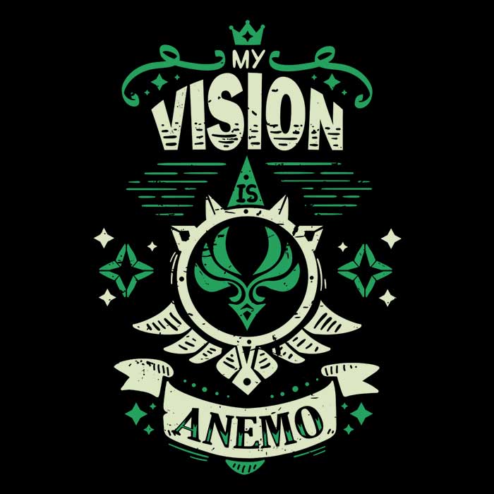 My Vision is Anemo Men's Apparel - Adult & Kids T-Shirts, Sweatshirts & Hoodies apparel design preview 2