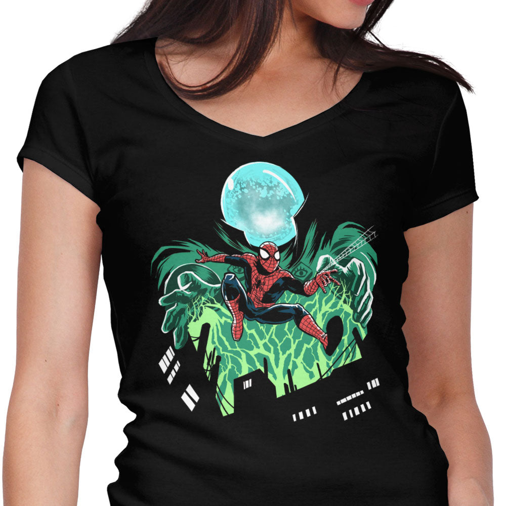 Mysterious Spider Women's V-Neck - Adult & Kids T-Shirts, Sweatshirts & Hoodies apparel design preview 1