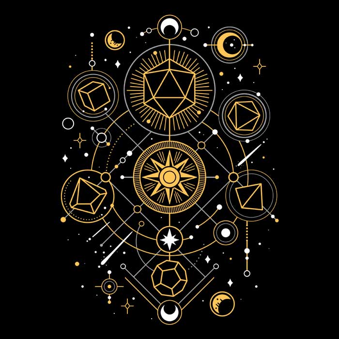Mystical Dice Chart Men's Apparel - Adult & Kids T-Shirts, Sweatshirts & Hoodies apparel design preview 2