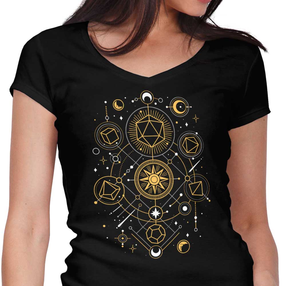 Mystical Dice Chart Women's V-Neck - Adult & Kids T-Shirts, Sweatshirts & Hoodies apparel design preview 1