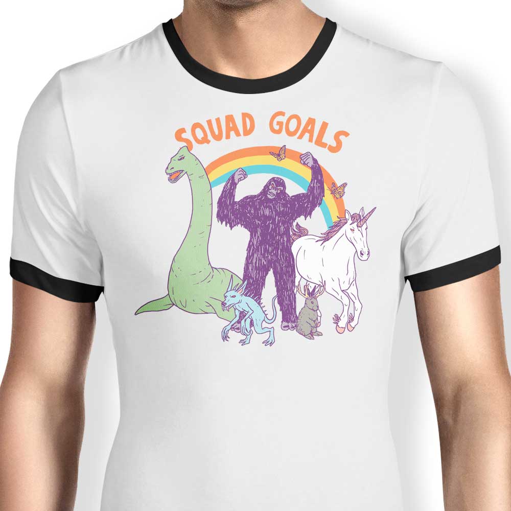Mythical Squad Goals Ringer - Adult & Kids T-Shirts, Sweatshirts & Hoodies apparel design preview 1