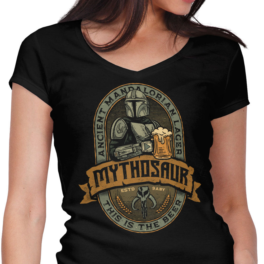 Mythosaur Lager Women's V-Neck - Adult & Kids T-Shirts, Sweatshirts & Hoodies apparel design preview 1
