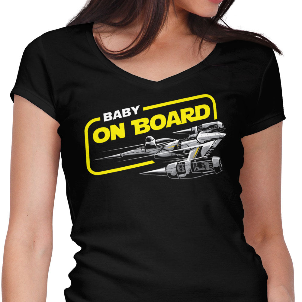 N1 Baby on Board Women's V-Neck - Adult & Kids T-Shirts, Sweatshirts & Hoodies apparel design preview 1