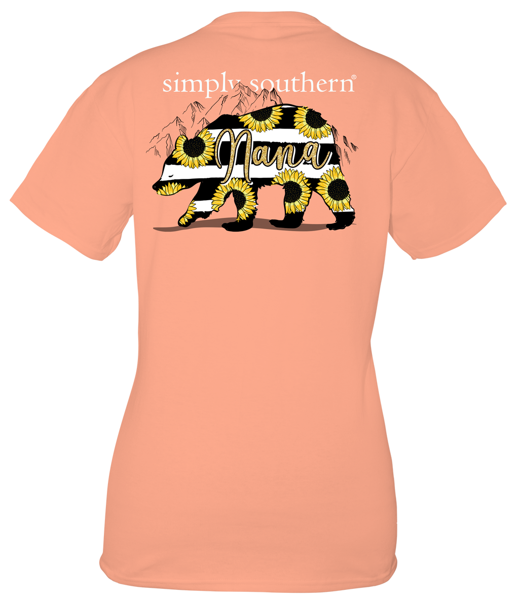 SALE Simply Southern Preppy Nana Bear Sunflower - Adult & Kids T-Shirts, Sweatshirts & Hoodies apparel design preview 2