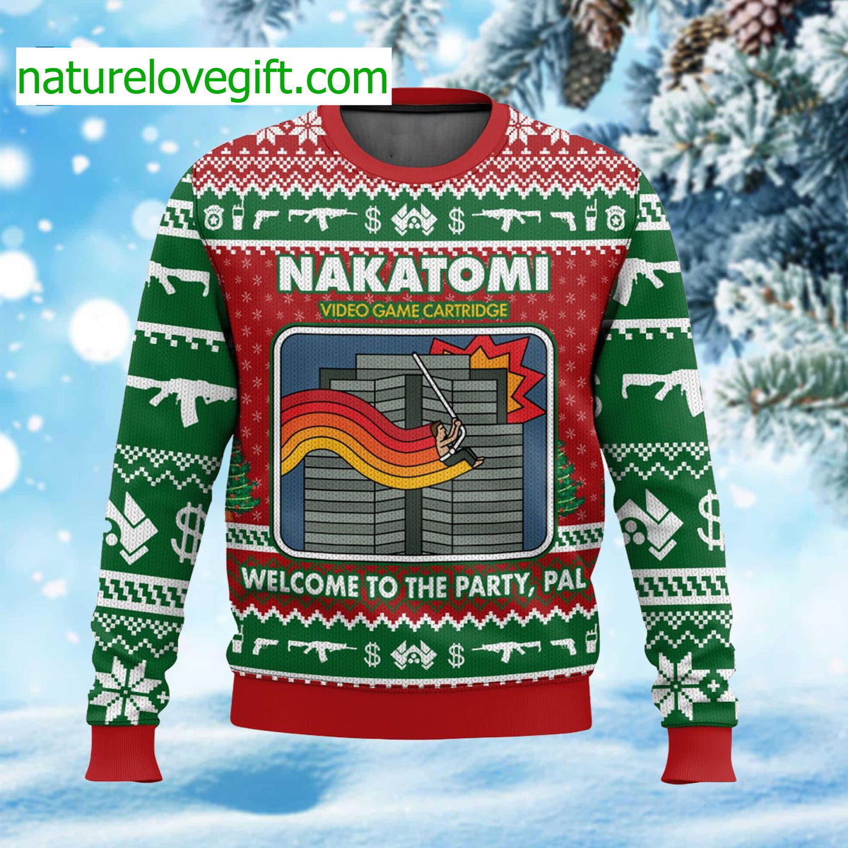 Nakatomi Video Game Ugly Christmas Sweater product image