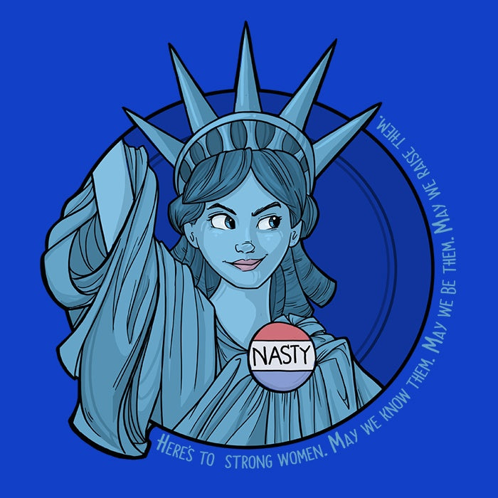 Nasty Lady Liberty 3/4 Sleeve Raglan - Adult & Kids T-Shirts, Sweatshirts & Hoodies apparel design preview 2