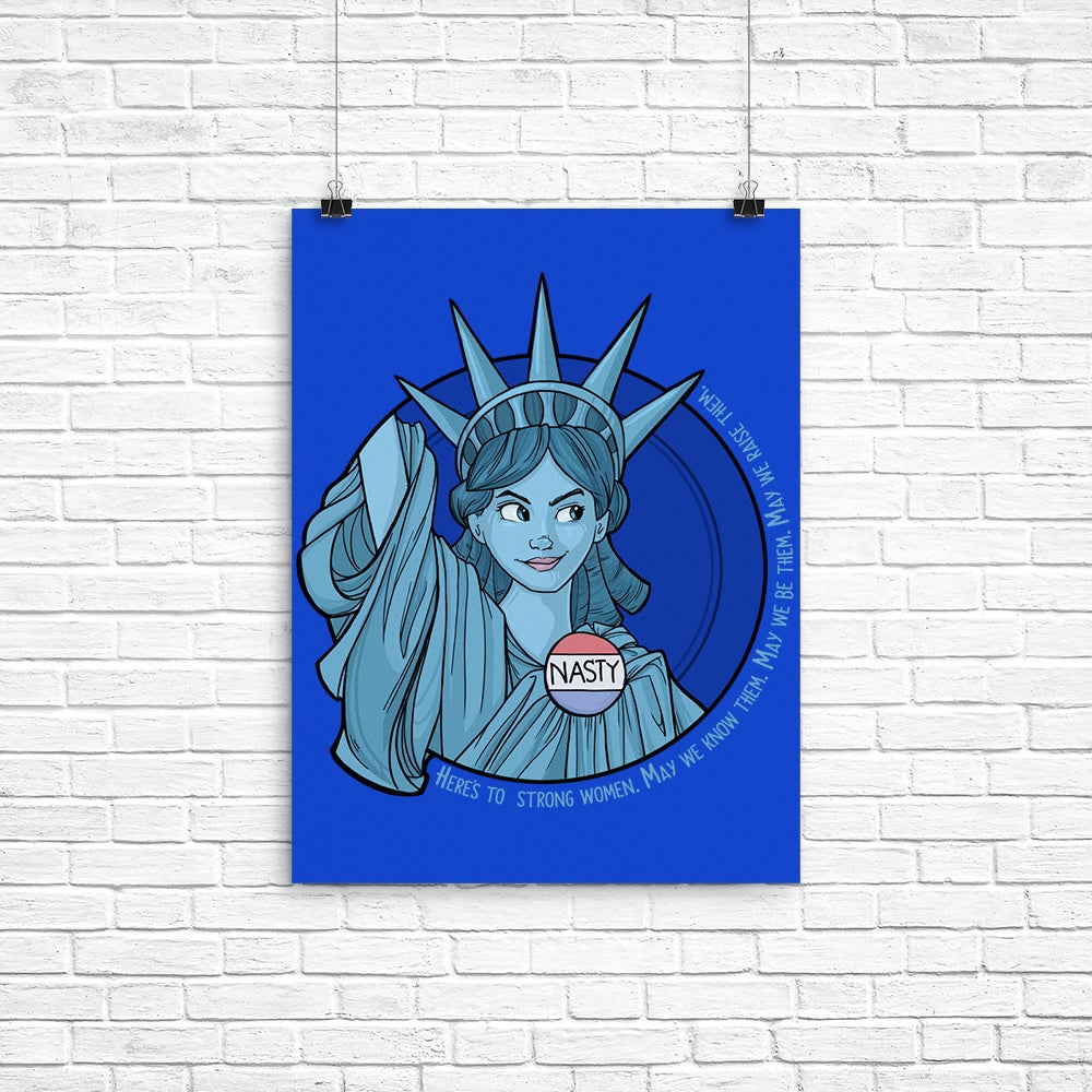 Nasty Lady Liberty Poster - Adult & Kids T-Shirts, Sweatshirts & Hoodies apparel design preview 1