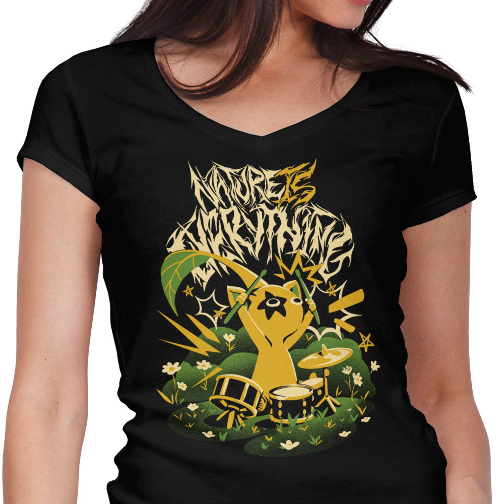 Nature is Everything Women's V-Neck - Adult & Kids T-Shirts, Sweatshirts & Hoodies apparel design preview 1