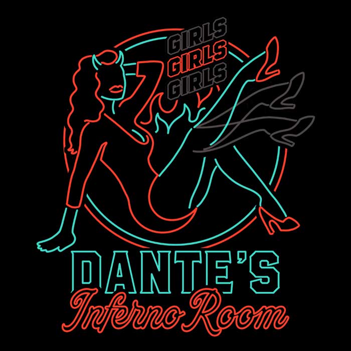 Neon Devil Girl Coasters - Adult & Kids T-Shirts, Sweatshirts & Hoodies apparel design preview 1