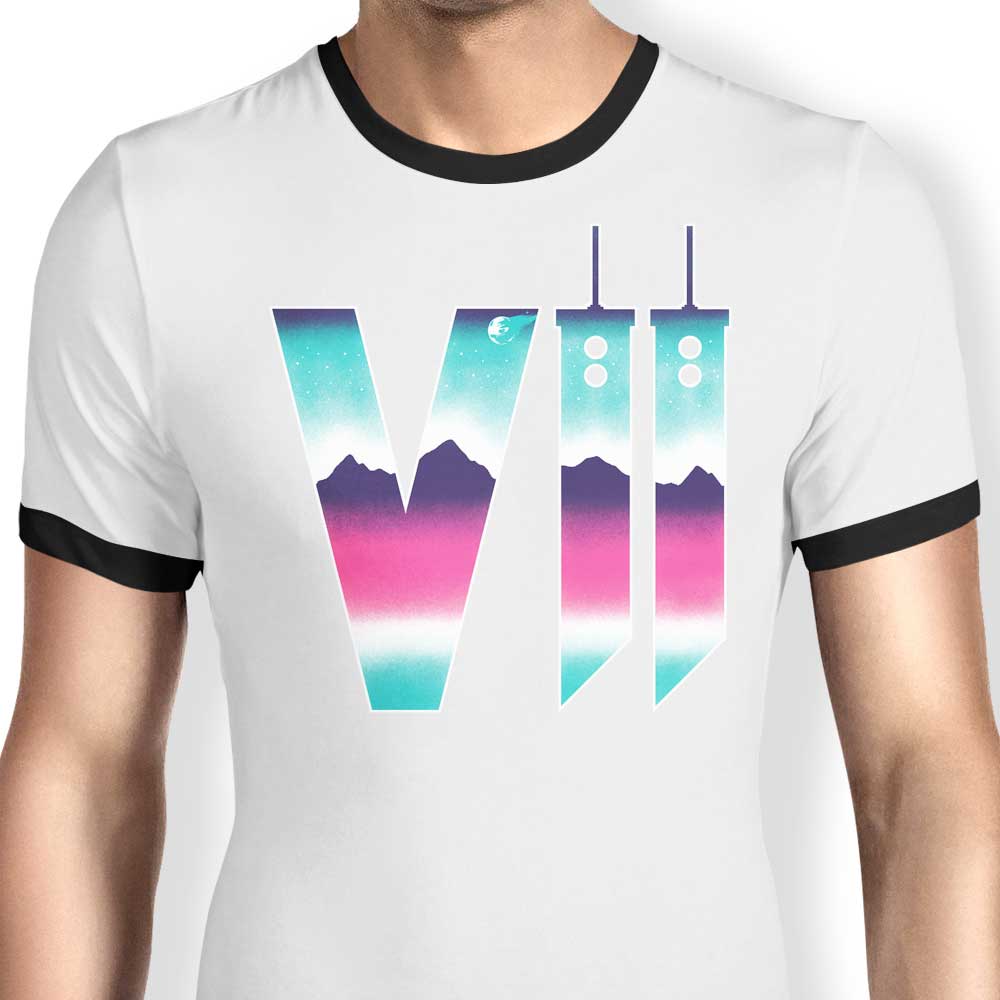 Neon Fantasy VII Ringer - Adult & Kids T-Shirts, Sweatshirts & Hoodies apparel design preview 1