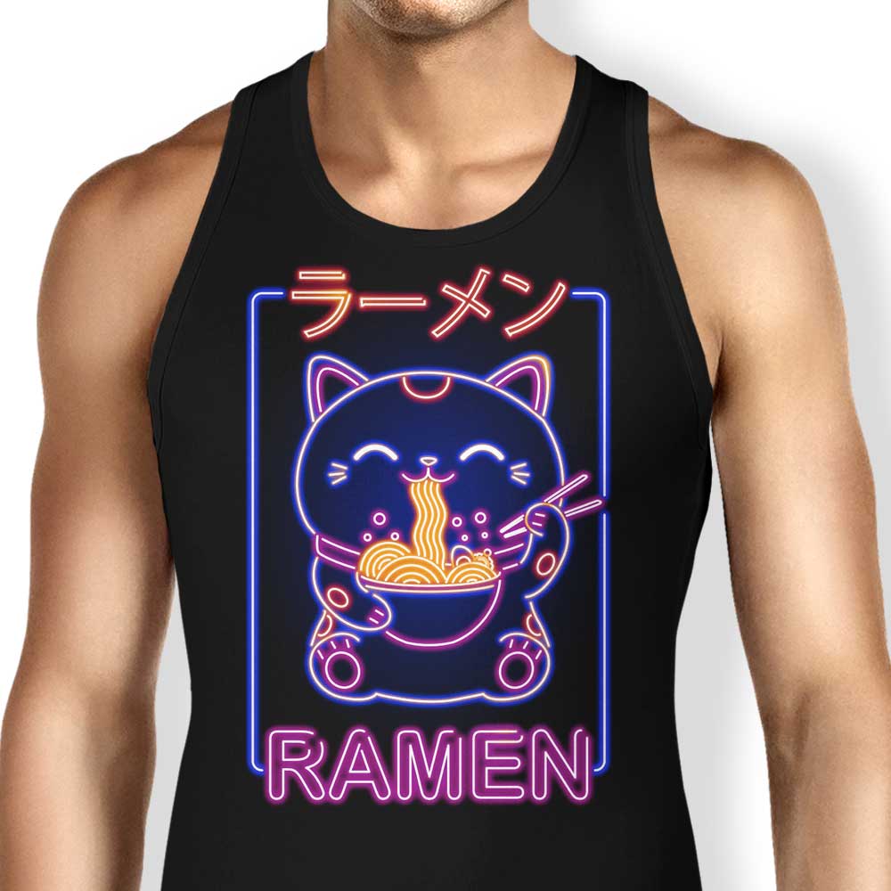 Neon Maneki-Neko Tank Top - Adult & Kids T-Shirts, Sweatshirts & Hoodies apparel design preview 1