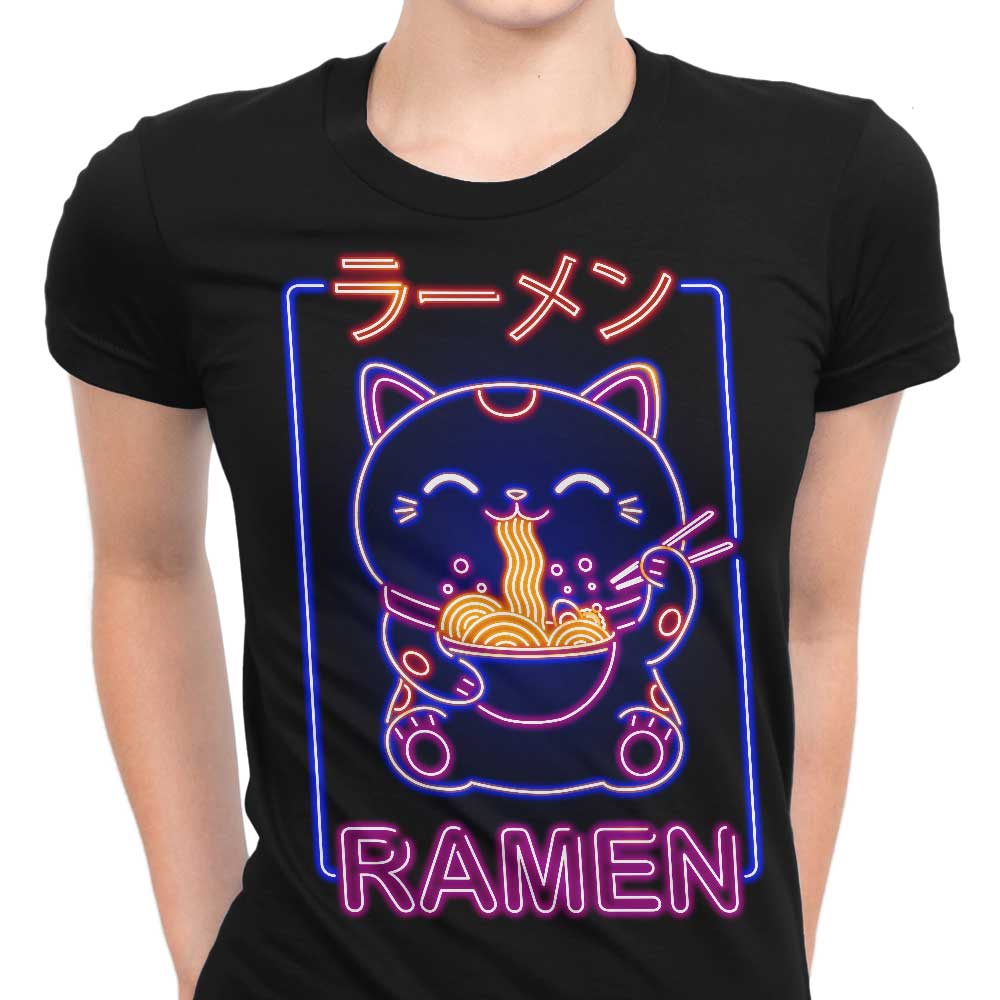 Neon Maneki-Neko Women's Apparel - Adult & Kids T-Shirts, Sweatshirts & Hoodies apparel design preview 1
