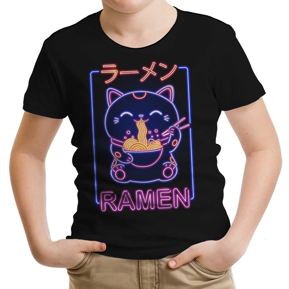 Neon Maneki-Neko Youth Apparel - Adult & Kids T-Shirts, Sweatshirts & Hoodies apparel design preview 1