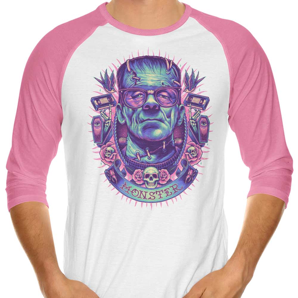 Neon Monster 3/4 Sleeve Raglan - Adult & Kids T-Shirts, Sweatshirts & Hoodies apparel design preview 2